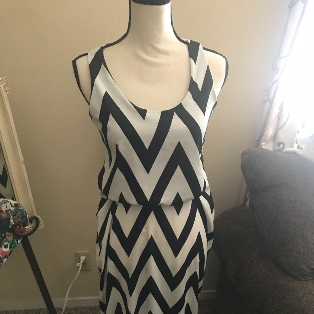 Black and a White Chevron Dress